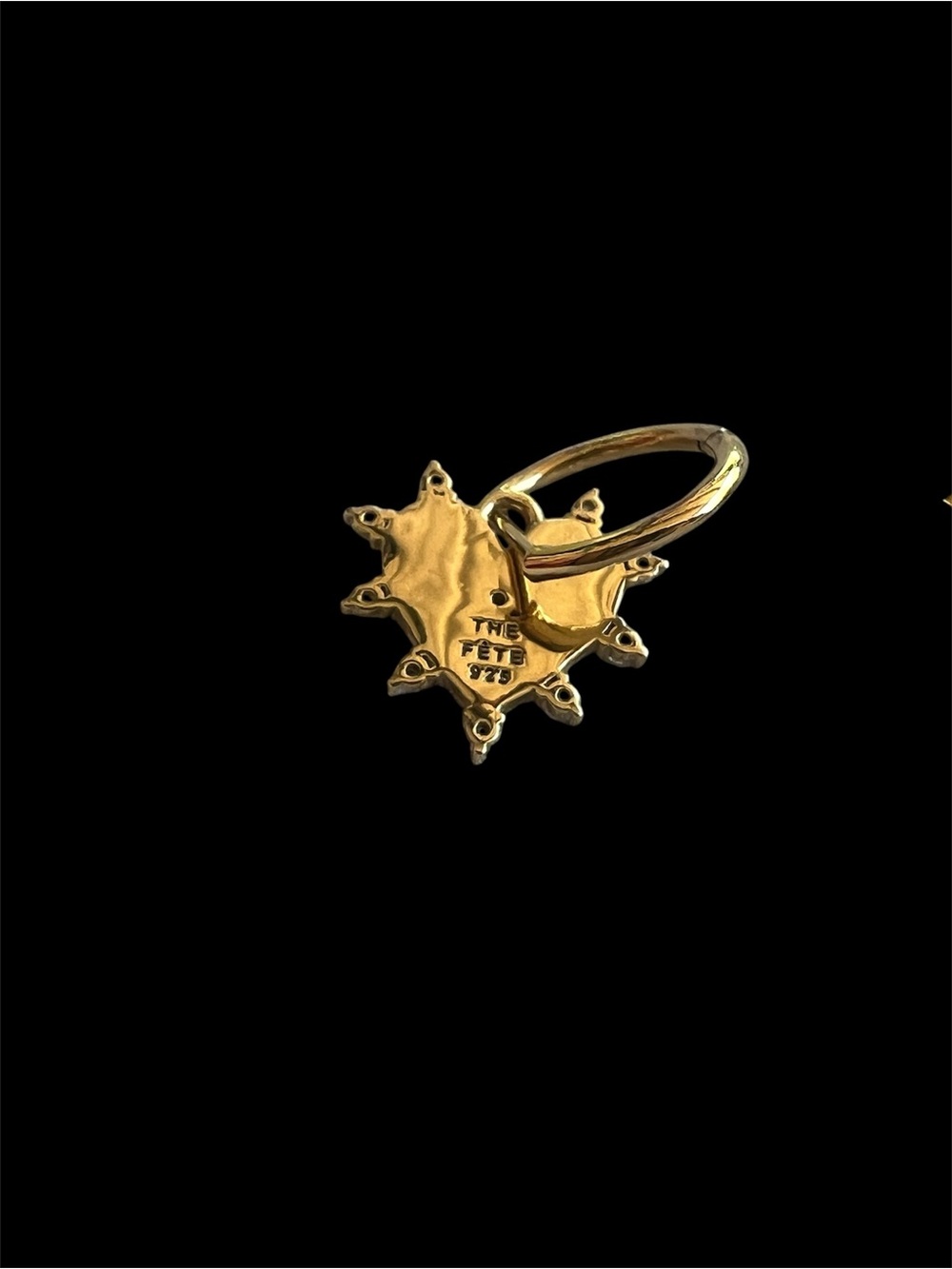 Gold 925 Sterling Heart Huggie Earrings with CZ Accents - Picture 7 of 7